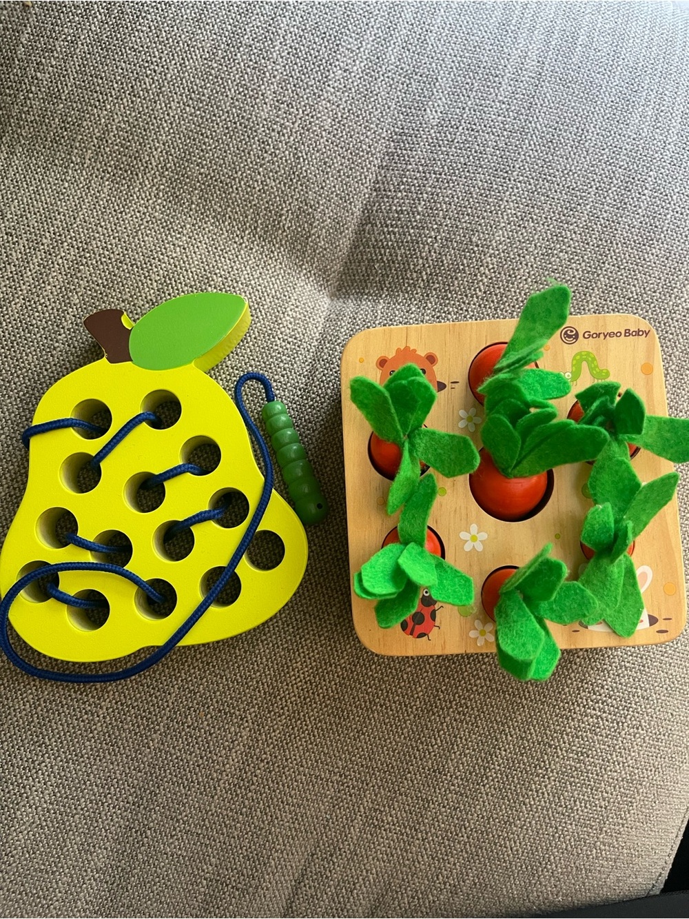 Toy Bundle- Carrot Sorting and Pear Lacing Toy Set